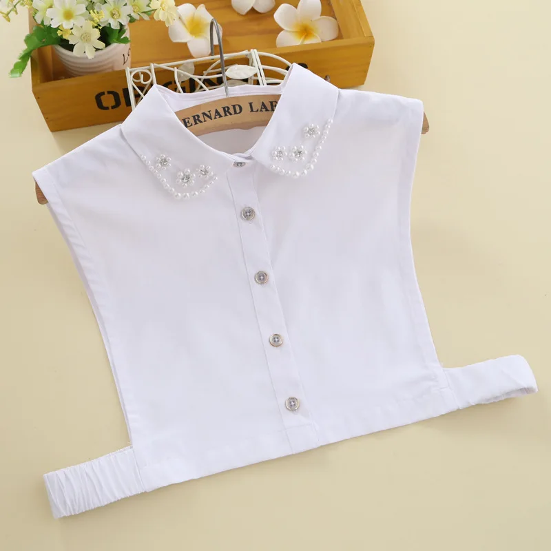 Женская блузка со съемным отложным воротником и отложным воротником 
Женская блузка со съемным отложным воротником и отложным воротником