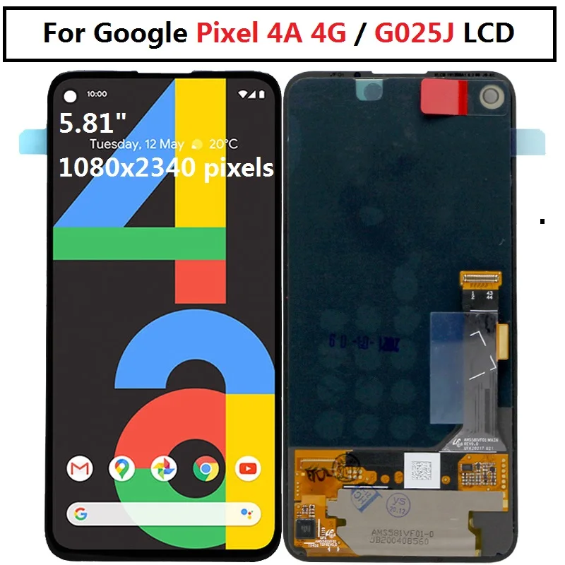 Для Google Pixel 4A 4G ЖК-дисплей Дисплей пикселей кодирующий преобразователь