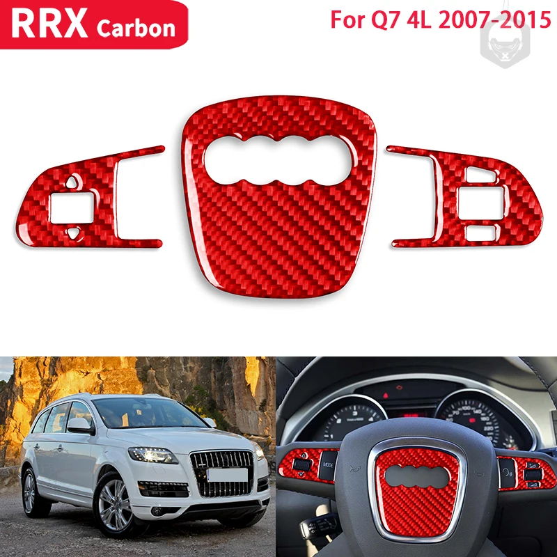 RRX Car Styling Interiors Red Carbon Fiber Steering Wheel Logo Button Frame Decoration Cover Stickers for Audi Q7 4L 2007-2015
RRX Car Styling Interiors Red Carbon Fiber Steering Wheel Logo Button Frame Decoration Cover Stickers for Audi Q7 4L 2007-2015