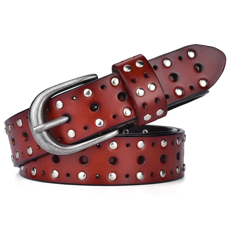 Leather belt new ladies leather belt cowhide pin buckle belt female rivet decorative pants belt Korean version
Leather belt new ladies leather belt cowhide pin buckle belt female rivet decorative pants belt Korean version