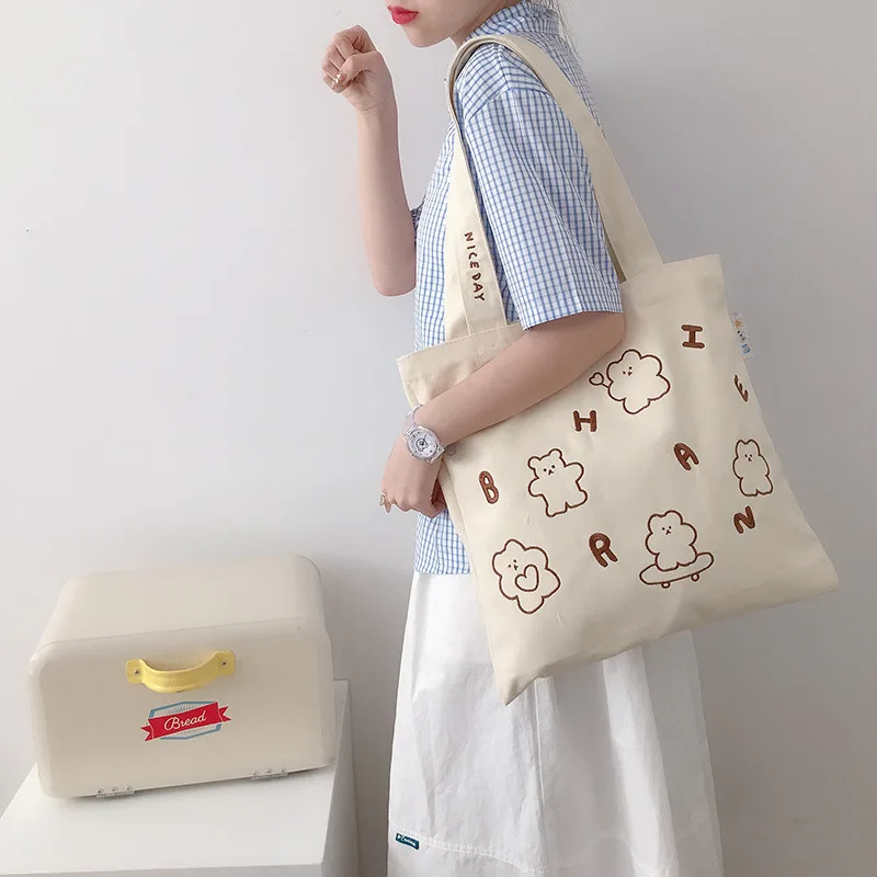 Women's Tote Shopping Bags Cartoon Printing Eco Canvas Handbag Ladies Shoulder Bag Female Handbag 2021 Cotton Cloth Shopper Bag 
Women's Tote Shopping Bags Cartoon Printing Eco Canvas Handbag Ladies Shoulder Bag Female Handbag 2021 Cotton Cloth Shopper Bag