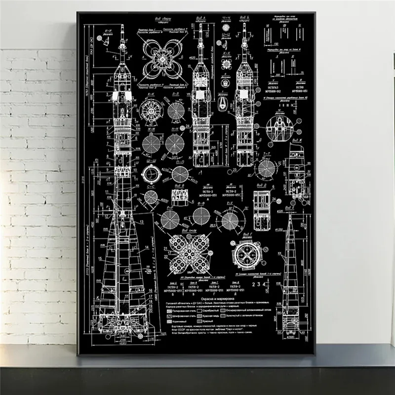 Soyuz Blueprint Of Russian Soyuz Rocket Canvas Poster And Prints Black White Picture On Wall Art Cuadros Home Room Decoration
Soyuz Blueprint Of Russian Soyuz Rocket Canvas Poster And Prints Black White Picture On Wall Art Cuadros Home Room Decoration