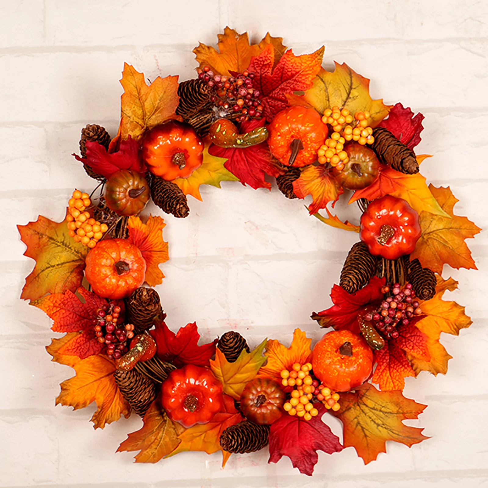 Artificial Pine Cone Pumpkin Garland Pendant Autumn Front Door Wreath with LED Xmas Home Party Hanging Gift Props
Artificial Pine Cone Pumpkin Garland Pendant Autumn Front Door Wreath with LED Xmas Home Party Hanging Gift Props