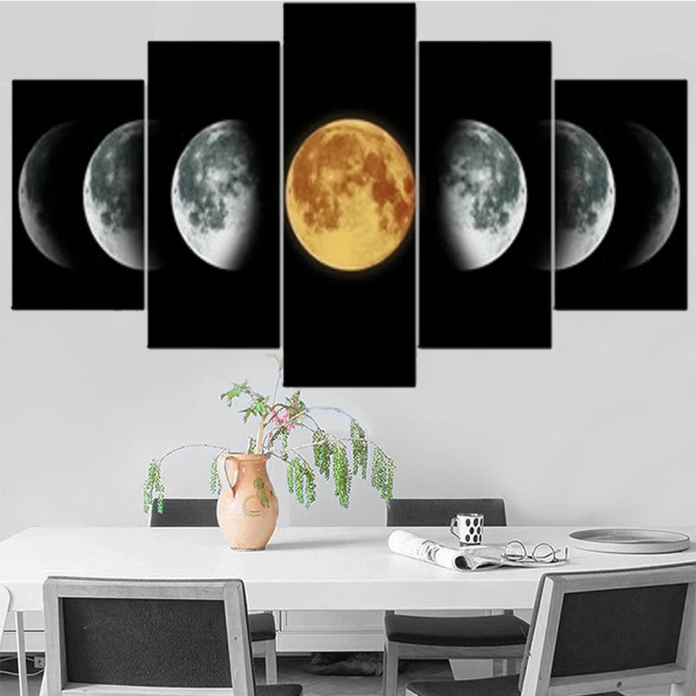 5 Pieces Wall Art Canvas Painting Moon Landscape Poster Modern Living Room Bedroom Home Modular Framework Pictures Decoration
5 Pieces Wall Art Canvas Painting Moon Landscape Poster Modern Living Room Bedroom Home Modular Framework Pictures Decoration