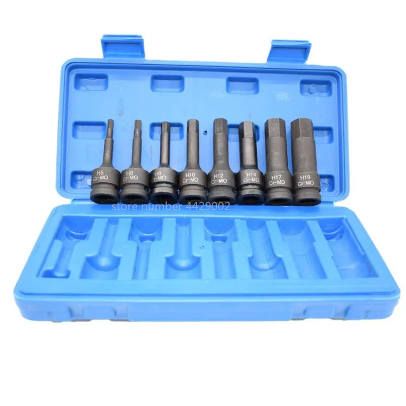8pcs Spline Impact Socket Bit Set 1/2 Drive H5 H6 H8 H10 H12 H14 H17 H19 for use on Impact Guns High Torque Tools Power Bar
8pcs Spline Impact Socket Bit Set 1/2 Drive H5 H6 H8 H10 H12 H14 H17 H19 for use on Impact Guns High Torque Tools Power Bar
