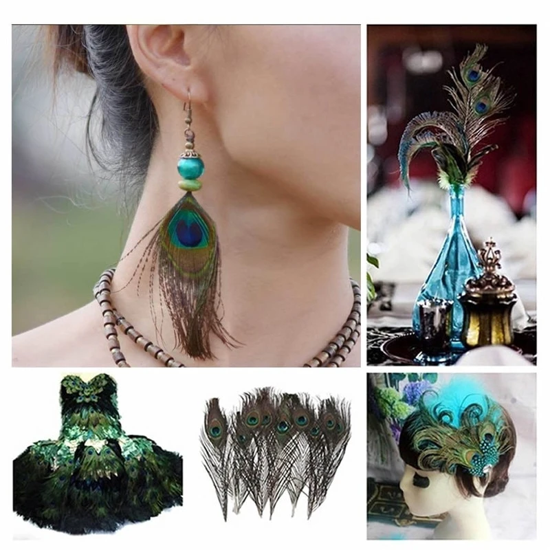 Natural 10PCS/Bag Peacock Feathers DIY jewelry decorative accessories Decoration plume Crafts
Natural 10PCS/Bag Peacock Feathers DIY jewelry decorative accessories Decoration plume Crafts