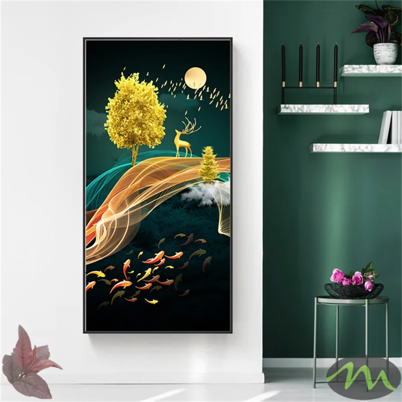Abstract Golden Canvas Deer Painting Tableaux Larger Poster and Print for Living Room Nordic Big Wall Art Decor with Hanger 6-18
Abstract Golden Canvas Deer Painting Tableaux Larger Poster and Print for Living Room Nordic Big Wall Art Decor with Hanger 6-18