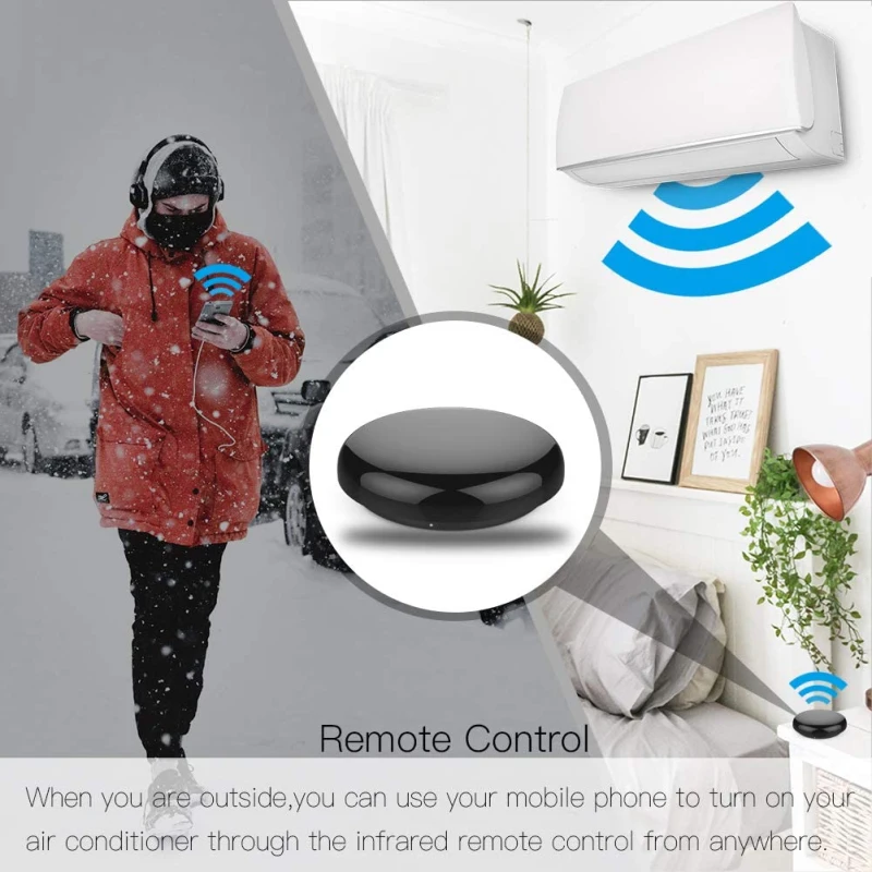 Tuya Mini WiFi Smart IR Remote 360 10m Controller with Alexa Google Assistant For TV Air Conditioning Appliances Voice Control
Tuya Mini WiFi Smart IR Remote 360 10m Controller with Alexa Google Assistant For TV Air Conditioning Appliances Voice Control