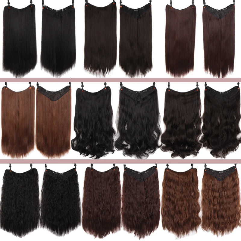 AILIADE Natural V-Shaped Heat Resistant Synthetic Hair Extension 5 Clips Ins One Piece Long Straight Curly Head Wig False Hair
AILIADE Natural V-Shaped Heat Resistant Synthetic Hair Extension 5 Clips Ins One Piece Long Straight Curly Head Wig False Hair