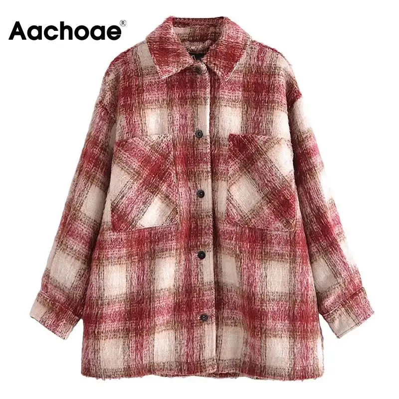Aachoae Women Casual Plaid Printed Jacket Coat Turn Down Collar Bating Long Sleeve Coats Female Autumn Fashion Elegant Outerwear
Aachoae Women Casual Plaid Printed Jacket Coat Turn Down Collar Bating Long Sleeve Coats Female Autumn Fashion Elegant Outerwear