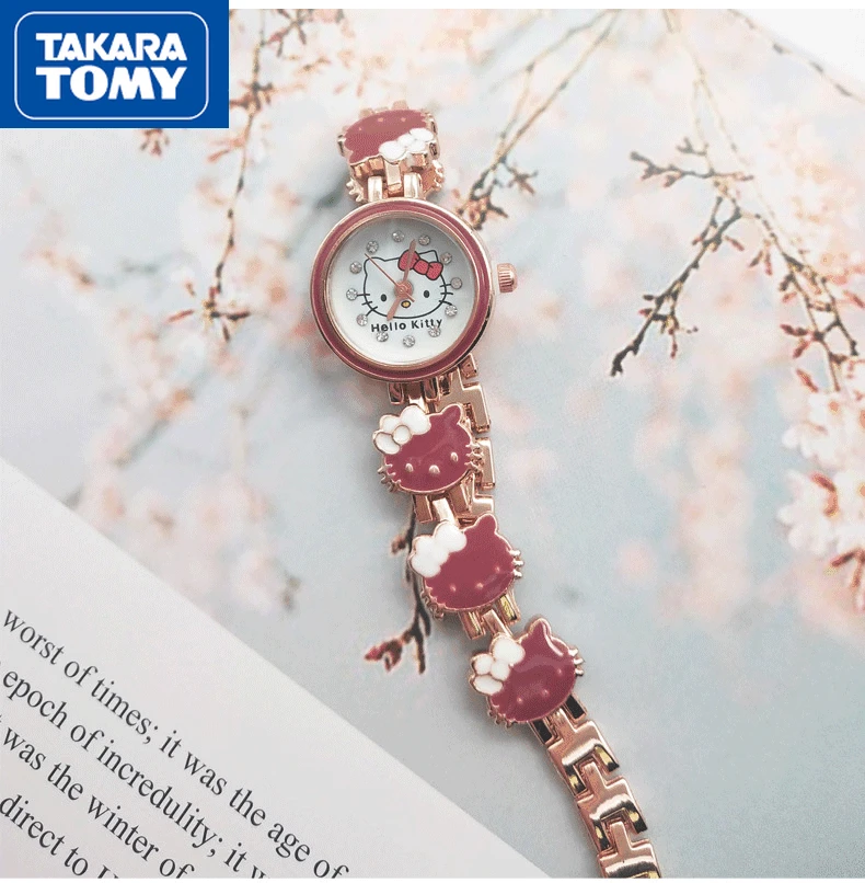 Модные милые Мультяшные женские часы TAKARA TOMY с браслетом Hello Kitty, простые детские кварцевые часы
Модные милые Мультяшные женские часы TAKARA TOMY с браслетом Hello Kitty, простые детские кварцевые часы