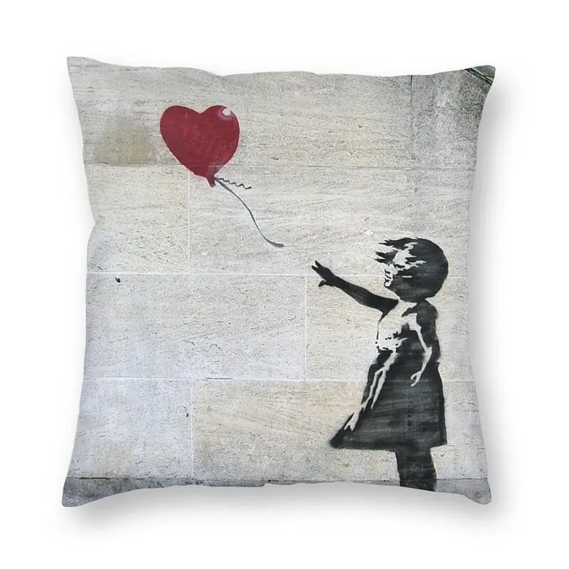 Banksy's Girl With Red Balloon Square Pillowcover Home Decor Banksy Street Art Cushions Throw Pillow for Sofa Printing
Banksy's Girl With Red Balloon Square Pillowcover Home Decor Banksy Street Art Cushions Throw Pillow for Sofa Printing