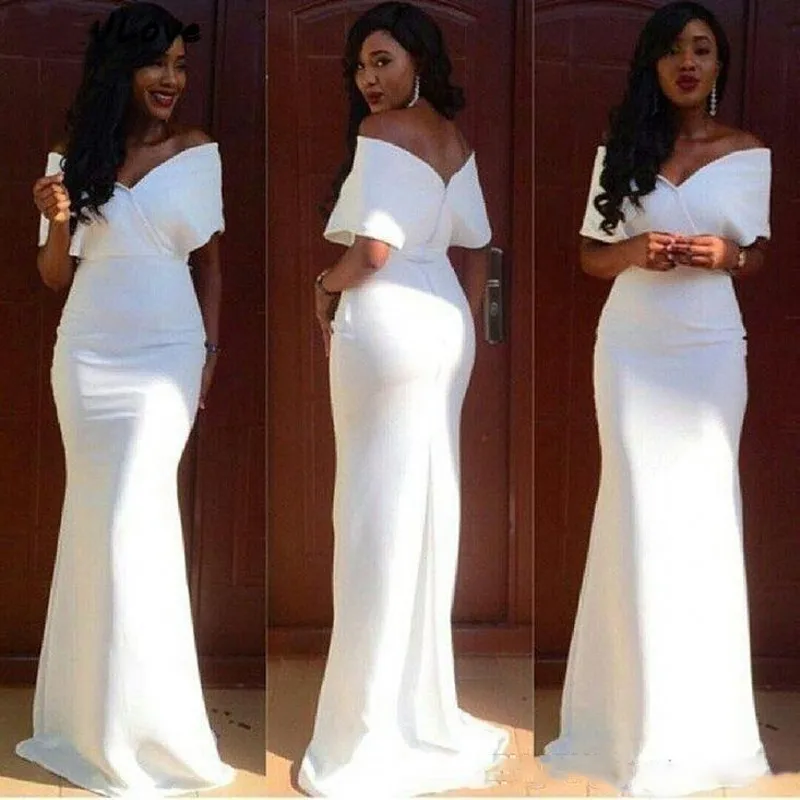 2022 White Mermaid Bridesmaid Dresses Long Off The Shoulder African Wedding Guest Dress High Quality Satin Women Party Gowns
2022 White Mermaid Bridesmaid Dresses Long Off The Shoulder African Wedding Guest Dress High Quality Satin Women Party Gowns