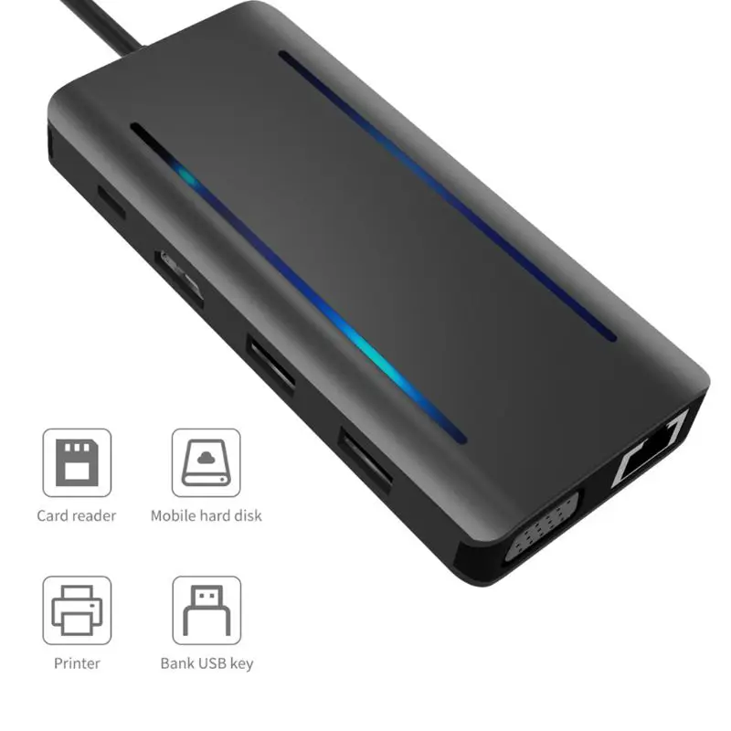 USB3.0 11 in 1 High Speed USB HUB Adapter Splitter Multi Expander 4K HDMI for PC Laptop Cellphones U Disk Devices Switch USB-C
USB3.0 11 in 1 High Speed USB HUB Adapter Splitter Multi Expander 4K HDMI for PC Laptop Cellphones U Disk Devices Switch USB-C