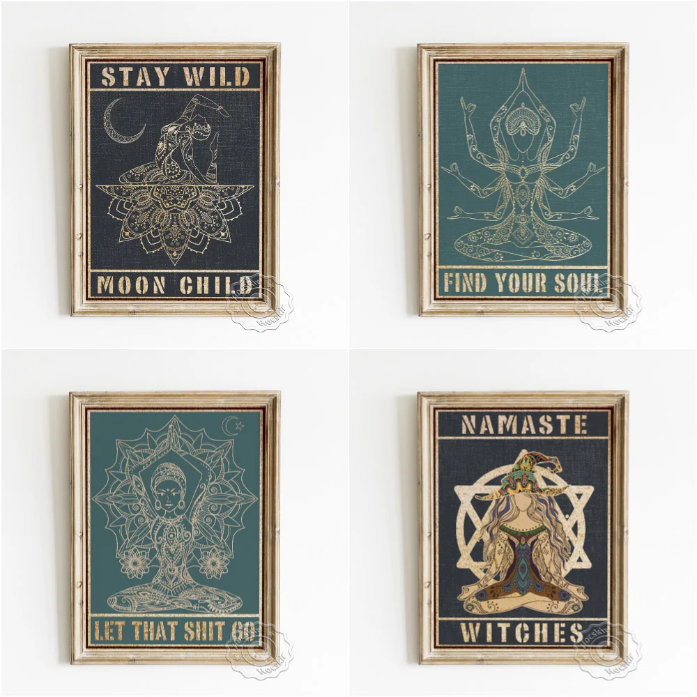 Namaste Yoga Witches Art Prints Poster, Moon Child Yoga Movement Wall Decor, Inspirational Quotes Vintage Flower Wall Picture
Namaste Yoga Witches Art Prints Poster, Moon Child Yoga Movement Wall Decor, Inspirational Quotes Vintage Flower Wall Picture