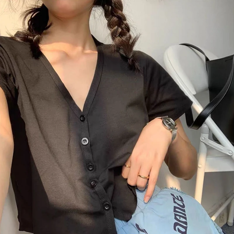 Summer Short top T-shirt Korean ropa mujer Ulzzang ins harajuku Kpop Sexy dropshipping clothes vintage brandy punk Short sleeve
Summer Short top T-shirt Korean ropa mujer Ulzzang ins harajuku Kpop Sexy dropshipping clothes vintage brandy punk Short sleeve