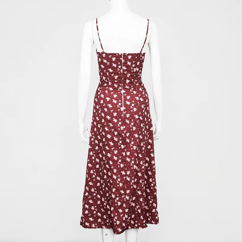 Luzuzi Wine Floral Dress Women Prairie Chic Paghetti Straps Backless Chest Draped Lace Up Side Split Sexy Long Dresses 2021 New
Luzuzi Wine Floral Dress Women Prairie Chic Paghetti Straps Backless Chest Draped Lace Up Side Split Sexy Long Dresses 2021 New