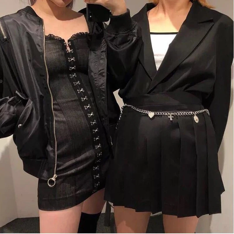 Fashion Metal Buckle Lace Edge Hollow Bag Strap Summer Denim Dress 2018 Women Streetwear Elastic Short Female Black MIni Dress
Fashion Metal Buckle Lace Edge Hollow Bag Strap Summer Denim Dress 2018 Women Streetwear Elastic Short Female Black MIni Dress