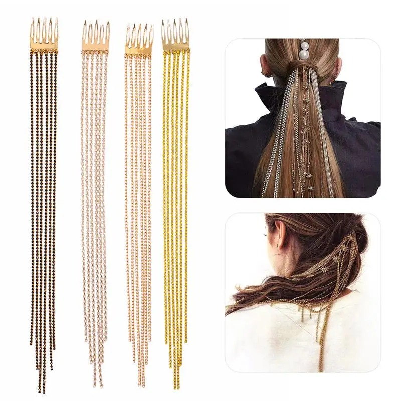 4PCS Women Hair Extension Fashion Clip Design Rhinestone Head Chain Hair Chain Hair Accessories Jewelry Hair Long Chains
4PCS Women Hair Extension Fashion Clip Design Rhinestone Head Chain Hair Chain Hair Accessories Jewelry Hair Long Chains