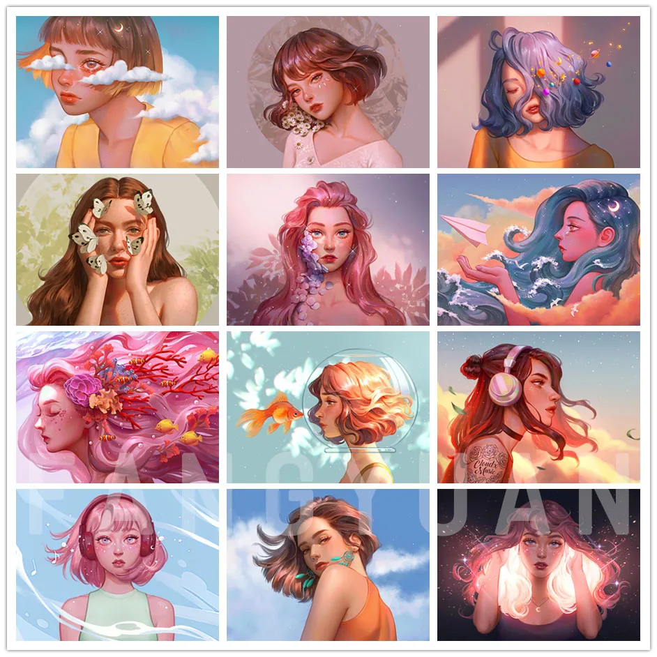 Full Square/round Cartoon Girl Portrait Diamond Embroidery 5D Diy Diamond Painting Mosaic Home Decoration Wall Art Pictures
Full Square/round Cartoon Girl Portrait Diamond Embroidery 5D Diy Diamond Painting Mosaic Home Decoration Wall Art Pictures