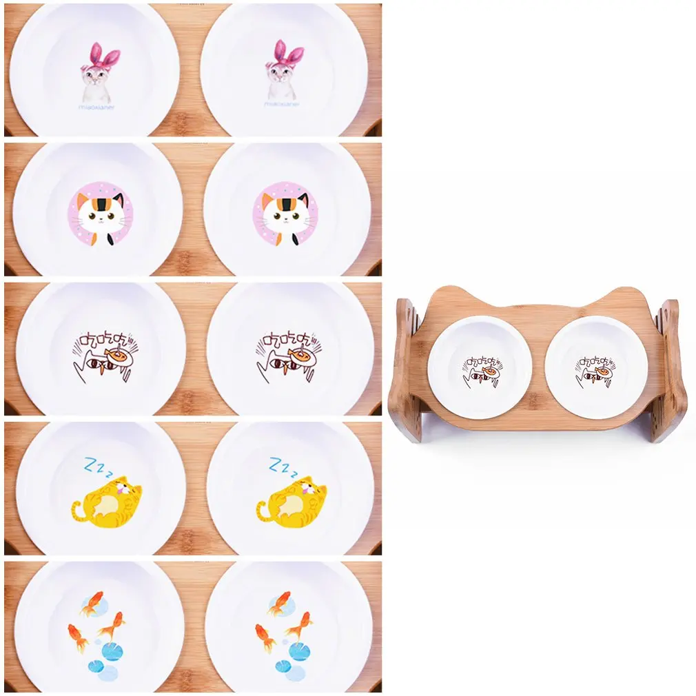 Wood Porcelain Material Feeder For Pet Dogs Pet Feeder Pet Products Durable Up And Down Double-bowl Pet Bowl 
Wood Porcelain Material Feeder For Pet Dogs Pet Feeder Pet Products Durable Up And Down Double-bowl Pet Bowl