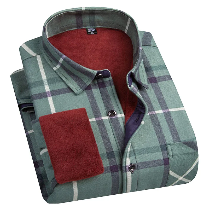 Winter Warm Shirts Men's Long Sleeve Plaid Casual Shirt Velvet Thick Jacket Coat Keep Warm Clothing
Winter Warm Shirts Men's Long Sleeve Plaid Casual Shirt Velvet Thick Jacket Coat Keep Warm Clothing