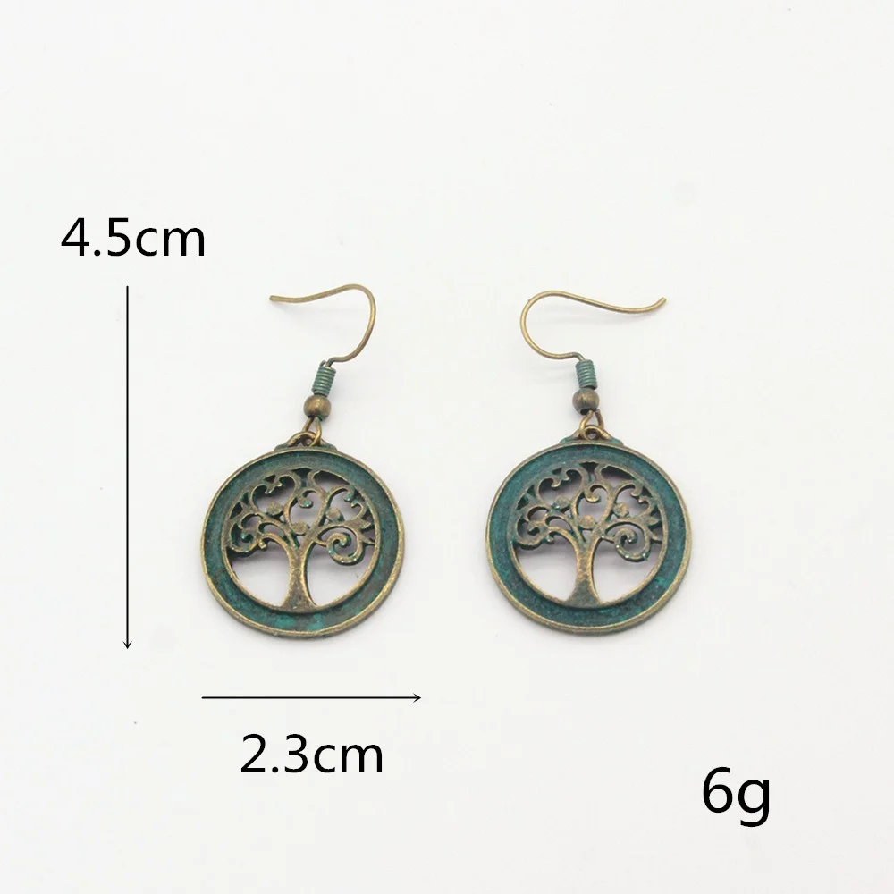 Hot new style female earrings bronze green retro circle leaf tree of life fashion personality earrings jewelry
Hot new style female earrings bronze green retro circle leaf tree of life fashion personality earrings jewelry