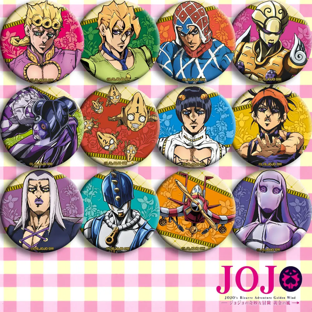 AnimeJoJo's Bizarre Adventures Gold Wind Cosplay Badge Cartoon Brooch Pins Collection Bags Badges For Backpacks Button gifts
AnimeJoJo's Bizarre Adventures Gold Wind Cosplay Badge Cartoon Brooch Pins Collection Bags Badges For Backpacks Button gifts