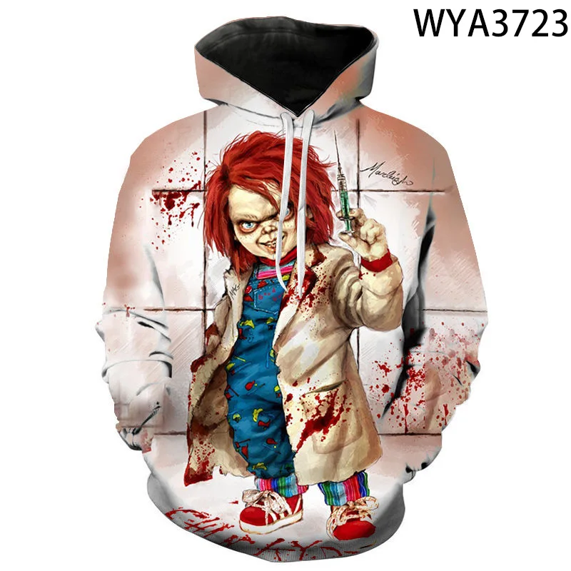 2021 New Arrival Horror Child's Play Character Chucky 3D Printed Fashion Hoodies Men Women joker Streetwear Hooded Sweatshirt
2021 New Arrival Horror Child's Play Character Chucky 3D Printed Fashion Hoodies Men Women joker Streetwear Hooded Sweatshirt