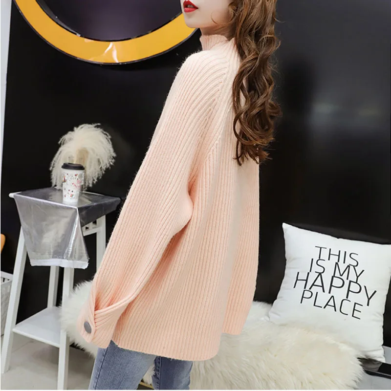 Winter Loose Striped Pullover Sweater Long Sleeve Turtle neck Female Pull Jumpers Casual Knitted Pullovers Tops Plus size
Winter Loose Striped Pullover Sweater Long Sleeve Turtle neck Female Pull Jumpers Casual Knitted Pullovers Tops Plus size