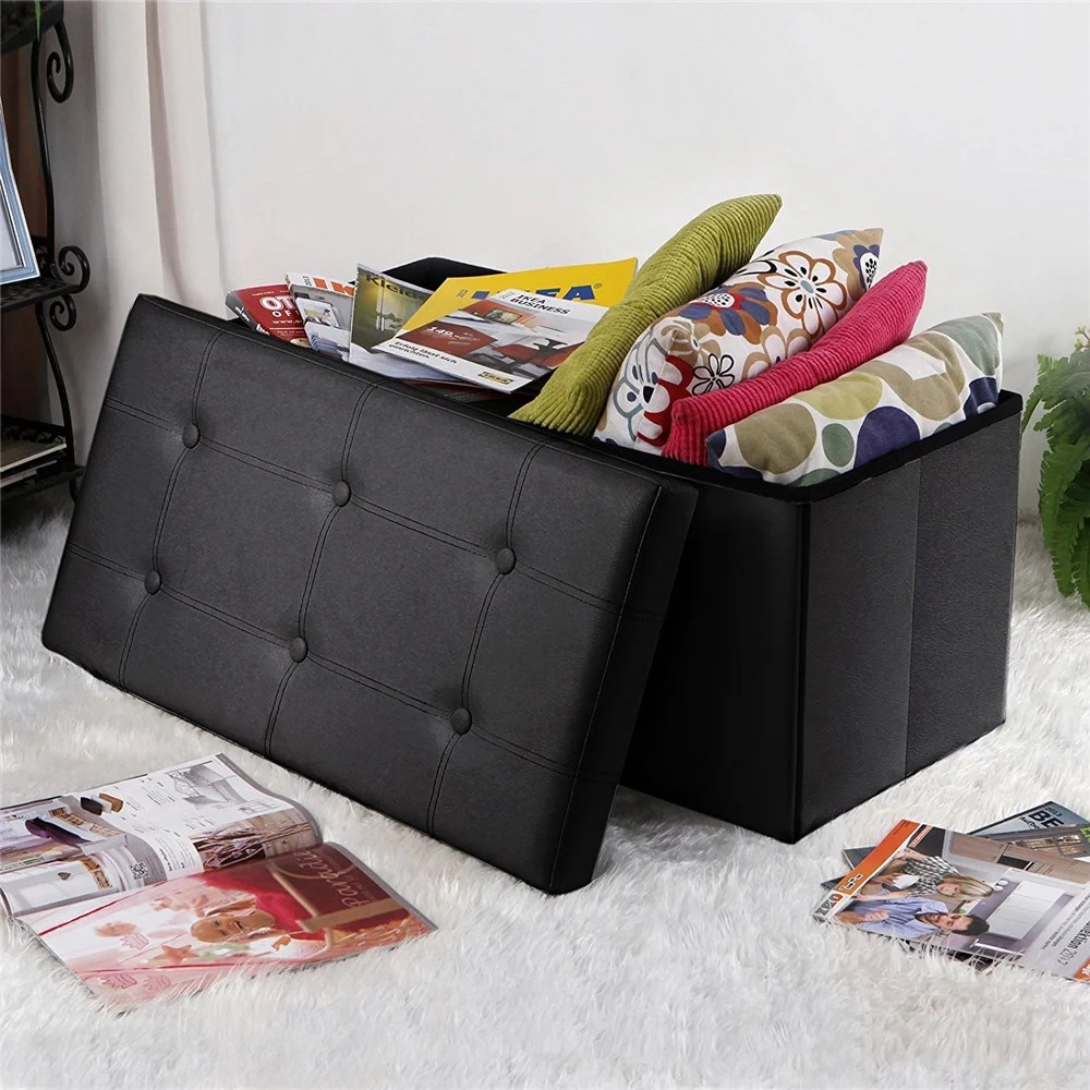 Folding Cuboid Ottoman Bench Leather Sofa Chair Footstool Storage Box Storage Cabinet Large Size 76x38 x38cm Home Furniture
Folding Cuboid Ottoman Bench Leather Sofa Chair Footstool Storage Box Storage Cabinet Large Size 76x38 x38cm Home Furniture