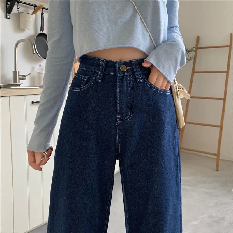 Jeans Women Solid Loose Dark Blue Simple Leisure Students All-match Basic Trousers Female Spring Streetwear Popular Korean Style
Jeans Women Solid Loose Dark Blue Simple Leisure Students All-match Basic Trousers Female Spring Streetwear Popular Korean Style