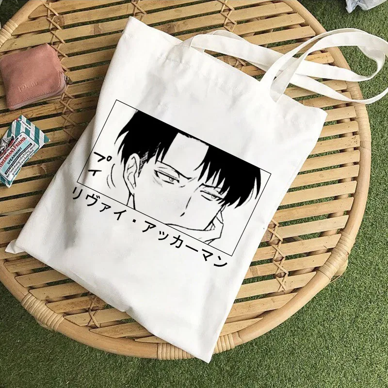 Japanese Anime Levi Attack On Titan Tote Bag Shopper Bags Shingeki No Kyojin Shopping Bag Shoulder Bag Canvas Handbag Reusable
Japanese Anime Levi Attack On Titan Tote Bag Shopper Bags Shingeki No Kyojin Shopping Bag Shoulder Bag Canvas Handbag Reusable
