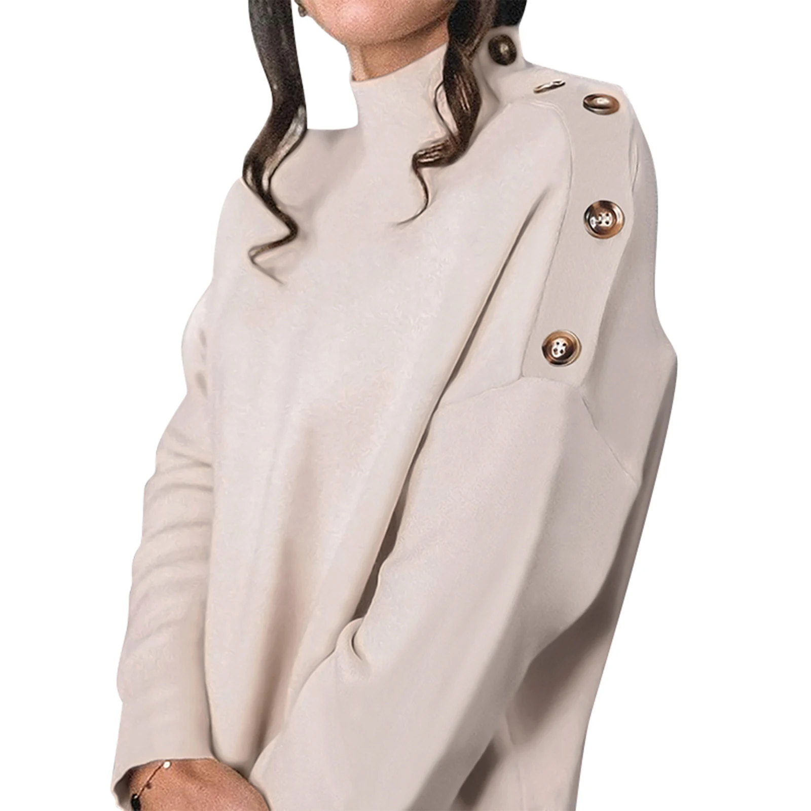 Women’s Casual Long Sleeve Sweatshirt Fashion Solid Color Button Half High Collar Pullover Tops
Women’s Casual Long Sleeve Sweatshirt Fashion Solid Color Button Half High Collar Pullover Tops