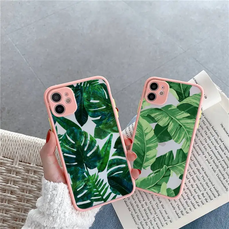 green leaf Phone Case For iPhone 12 11 Mini Pro XR XS Max 7 8 Plus X Matte transparent Pink Back Cover
green leaf Phone Case For iPhone 12 11 Mini Pro XR XS Max 7 8 Plus X Matte transparent Pink Back Cover