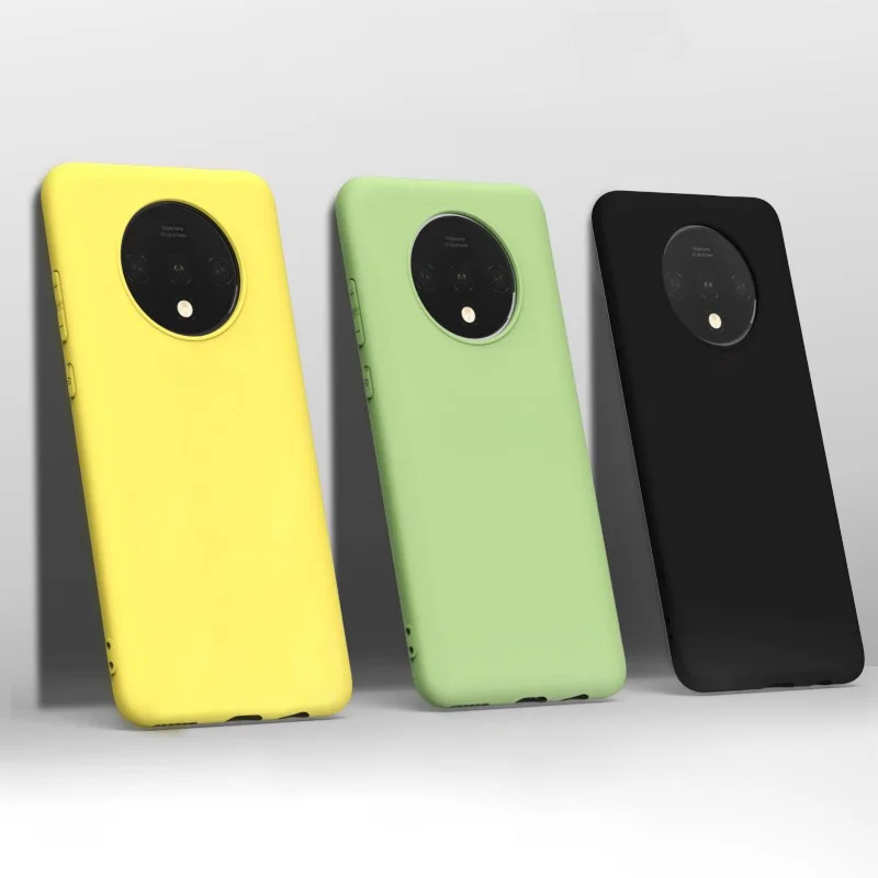 Жидкий силиконовый чехол для Oneplus 7 T ударопрочный бампер из ТПУ защитный телефона