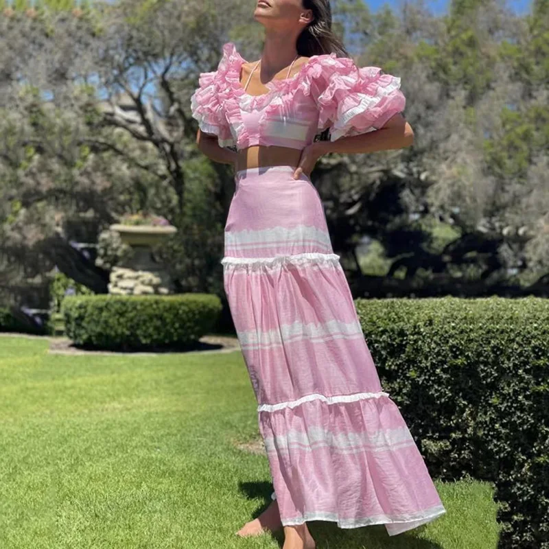 BUSHRA 2021 Summer New Fashion Sweet Girl Half Skirt Suit High Quality Chiffon Ruffle Splicing Short Top + Half Skirt Set
BUSHRA 2021 Summer New Fashion Sweet Girl Half Skirt Suit High Quality Chiffon Ruffle Splicing Short Top + Half Skirt Set