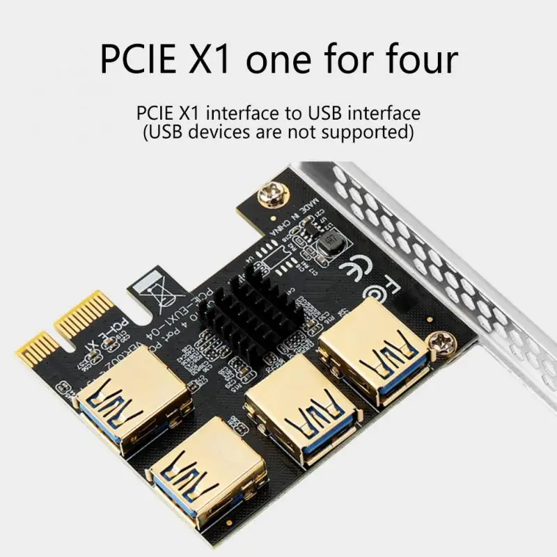 Обновленная карта расширения Gold PCIE PCI-E, от 1 до 4 USB 3,0, усилитель концентратора X16 PCI Express, 1X 16X адаптер для майнинга биткоинов ETH
Обновленная карта расширения Gold PCIE PCI-E, от 1 до 4 USB 3,0, усилитель концентратора X16 PCI Express, 1X 16X адаптер для майнинга биткоинов ETH