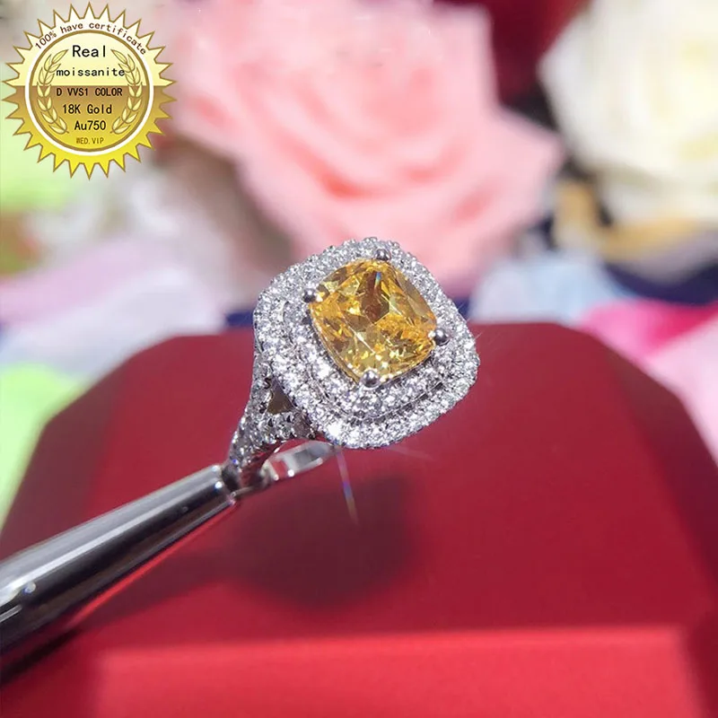 Solid 18K Gold 1ct yellow Moissanite Diamond Ring D color VVS With national certificate 010
Solid 18K Gold 1ct yellow Moissanite Diamond Ring D color VVS With national certificate 010