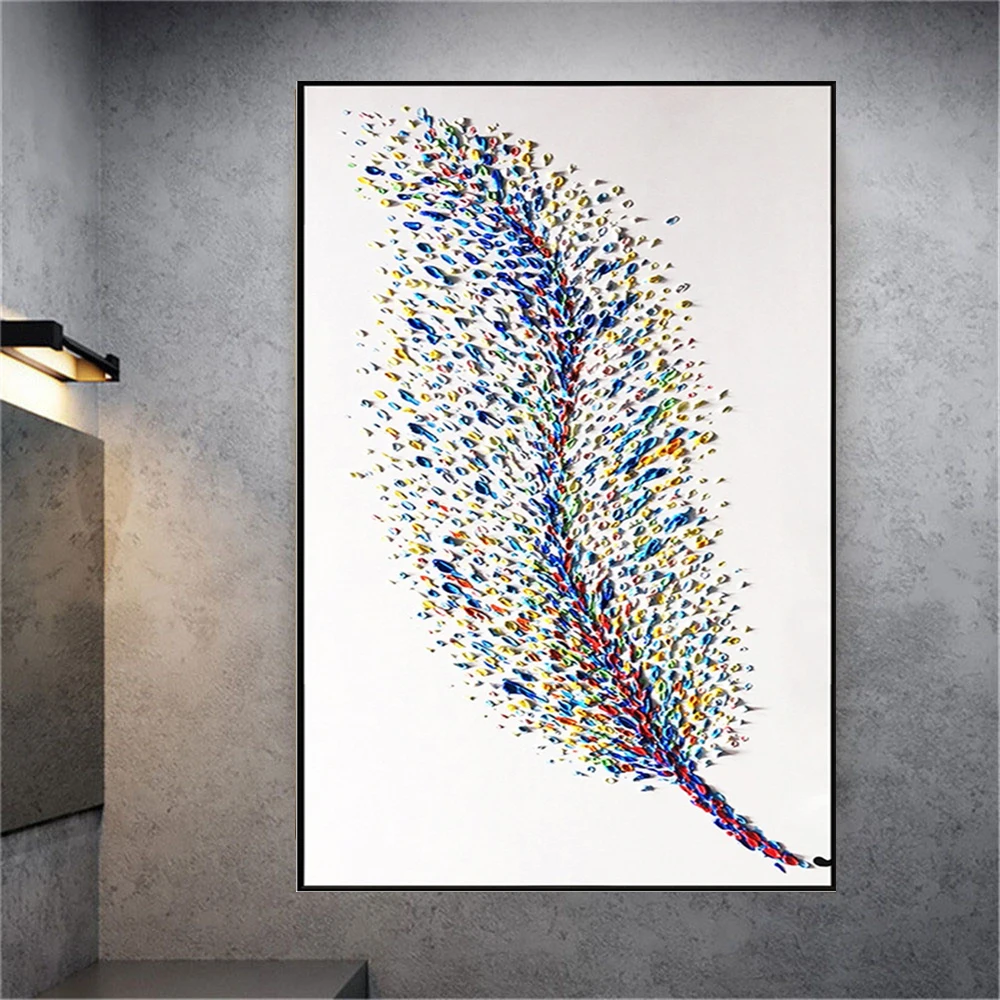 Hand-painted oil painting abstract feathers living room decoration painting entrance hallway light luxury hanging painting
Hand-painted oil painting abstract feathers living room decoration painting entrance hallway light luxury hanging painting