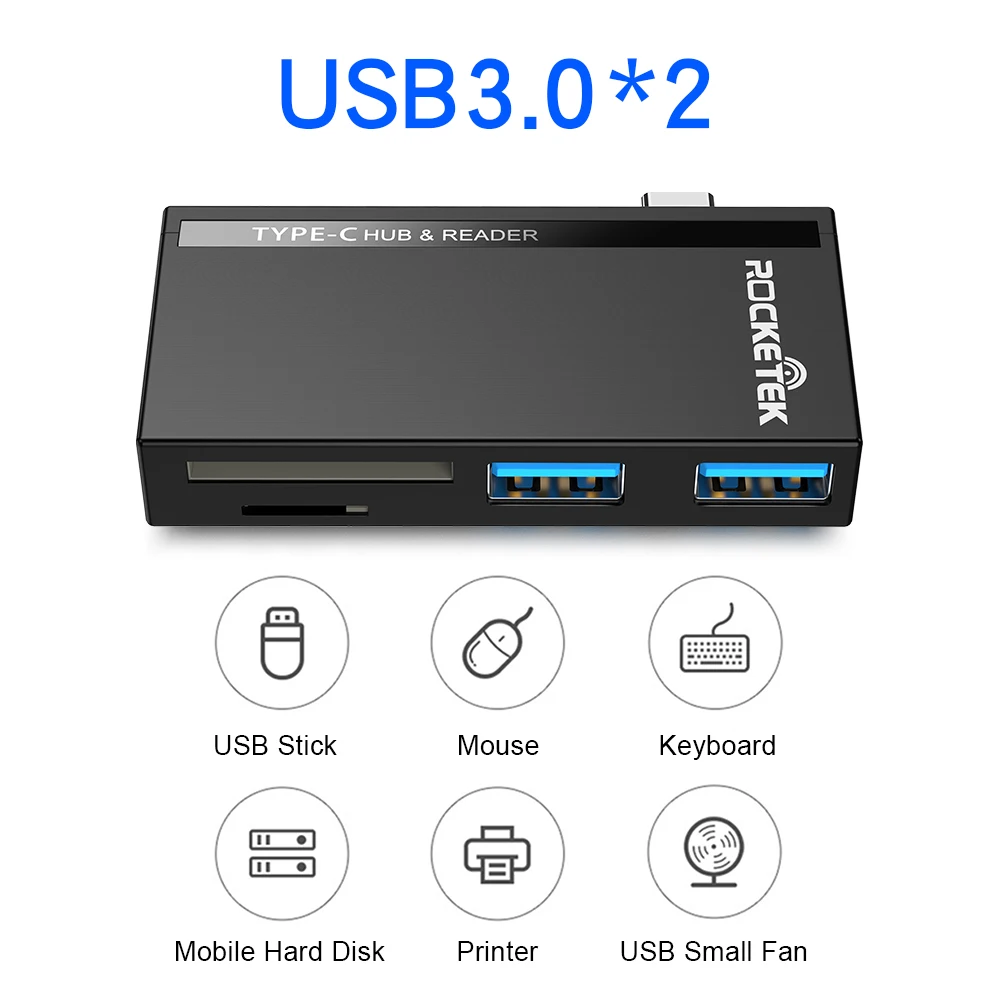 Rocketek Тип USB C 3.1 Тип-C Hub 3.0 4K HDMI-совместимый адаптер Micro SD TF/SD кард-ридер PD DC для MacBook