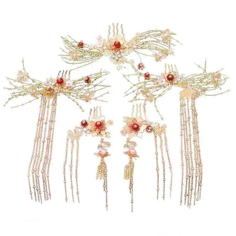 Hanfu Tassels Hairpin Earrings Women Headdress Bridal Chinese Wedding Hairdressing Sets Hair Sticks Cosplay Hairpin For Women
Hanfu Tassels Hairpin Earrings Women Headdress Bridal Chinese Wedding Hairdressing Sets Hair Sticks Cosplay Hairpin For Women