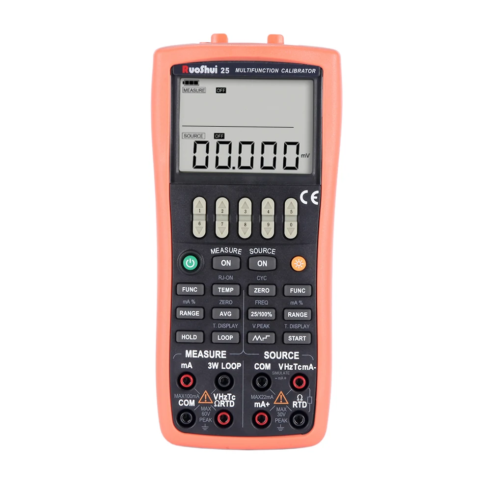 25 Multifunction Process Calibrator for Voltage mA Resistance Thermocouple RTD Frequency Pulse Switch Pressure Signal Generator
25 Multifunction Process Calibrator for Voltage mA Resistance Thermocouple RTD Frequency Pulse Switch Pressure Signal Generator