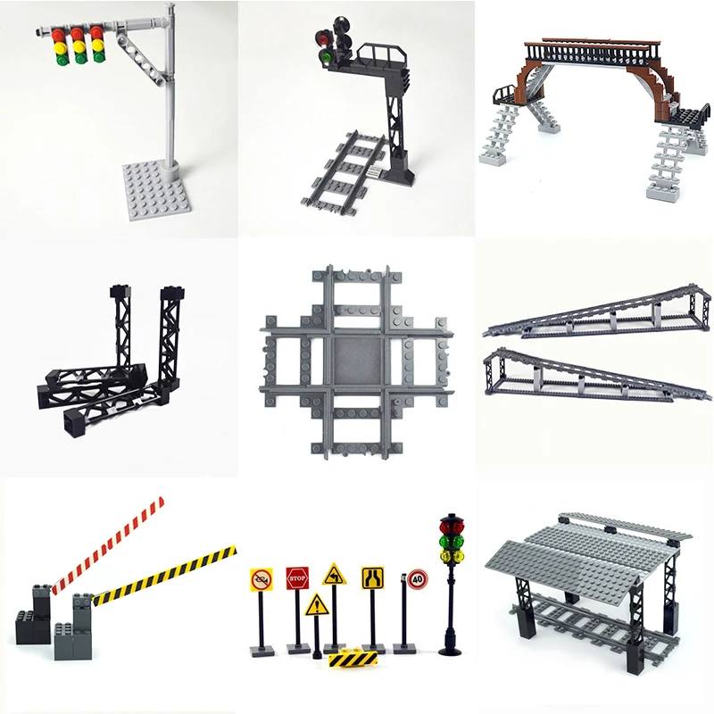 City Train Tracks mini signs signal lamps Model trein Track Rail Road traffic lights Rails Building Block City Train Station
City Train Tracks mini signs signal lamps Model trein Track Rail Road traffic lights Rails Building Block City Train Station