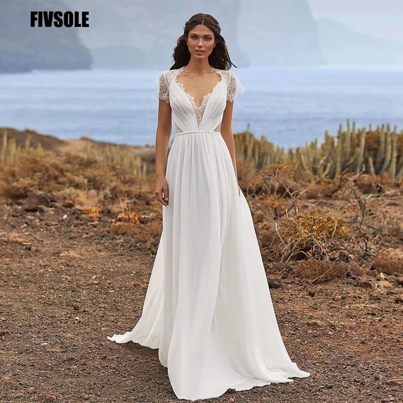 Long Elegant Wedding Dress 2021 Boho Chiffon Lace Cap Sleeve Bridal Bride Gown Robe De Mariée Bohemian Beach White Ivory Custom
Long Elegant Wedding Dress 2021 Boho Chiffon Lace Cap Sleeve Bridal Bride Gown Robe De Mariée Bohemian Beach White Ivory Custom
