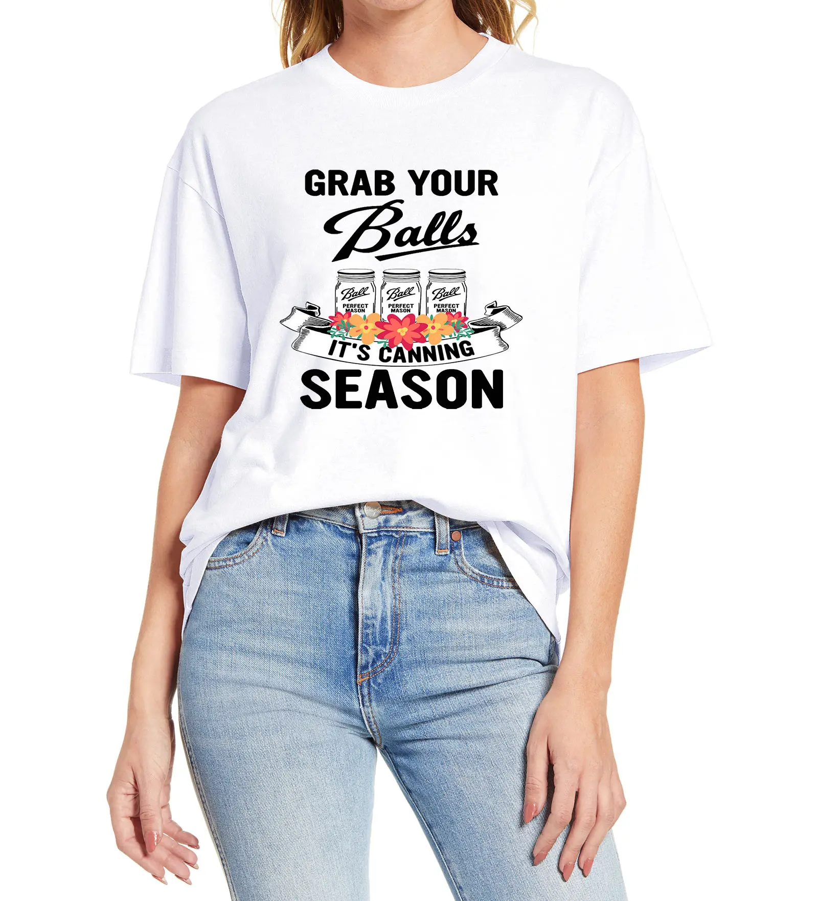 Grab Your Balls It's Canning Season Funny Women's Short Sleeve Vintage Unisex T-Shirt High Quality Cotton Top Female Novelty Tee
Grab Your Balls It's Canning Season Funny Women's Short Sleeve Vintage Unisex T-Shirt High Quality Cotton Top Female Novelty Tee
