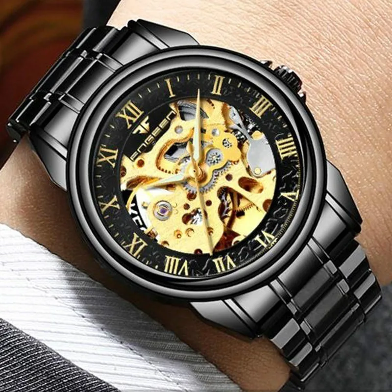 2020 Boss Watch Black Gold Mens Luminous Watch Automatic Self-Wind Watch Men Mechanical Relogio Masculino Business Wrist Watches
2020 Boss Watch Black Gold Mens Luminous Watch Automatic Self-Wind Watch Men Mechanical Relogio Masculino Business Wrist Watches