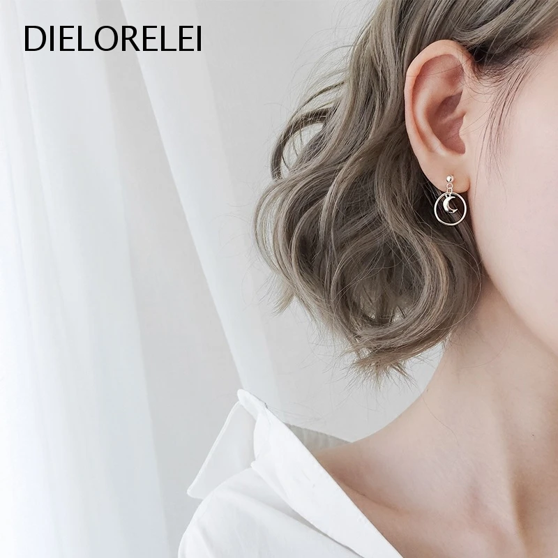 DIELORELEI 925 Sterling Silver Niche Moon Circle Dangle Stud Earrings Jewelry Light Luxury Simple Girls Accessories Gift
DIELORELEI 925 Sterling Silver Niche Moon Circle Dangle Stud Earrings Jewelry Light Luxury Simple Girls Accessories Gift