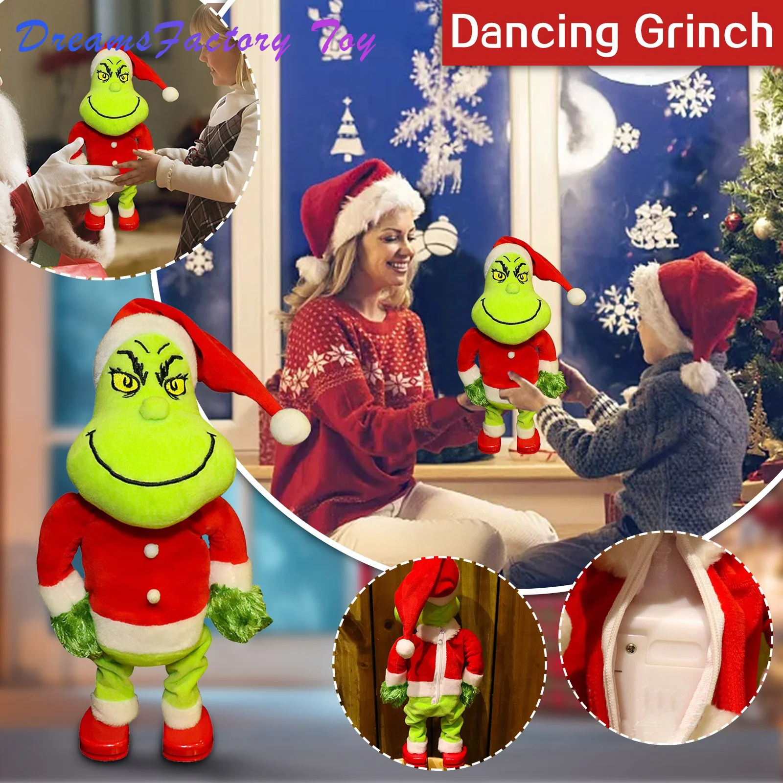 Рождественская движущаяся плюшевая кукла Grinch, танцевальное украшение для дома, мультяшная милая игрушка, забавная кукла Grinch, Новогодняя ку...
Рождественская движущаяся плюшевая кукла Grinch, танцевальное украшение для дома, мультяшная милая игрушка, забавная кукла Grinch, Новогодняя ку...