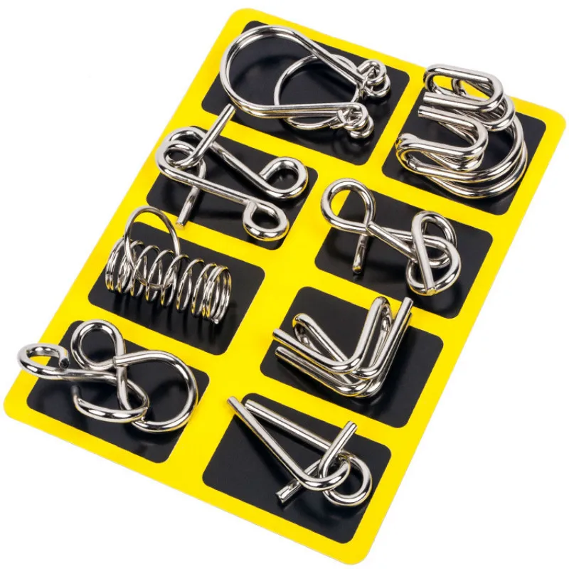8PCS/Set Materials Metal Montessori Puzzle Wire IQ Mind Brain Teaser Puzzles for Children Adults Anti-Stress Reliever Toys
8PCS/Set Materials Metal Montessori Puzzle Wire IQ Mind Brain Teaser Puzzles for Children Adults Anti-Stress Reliever Toys